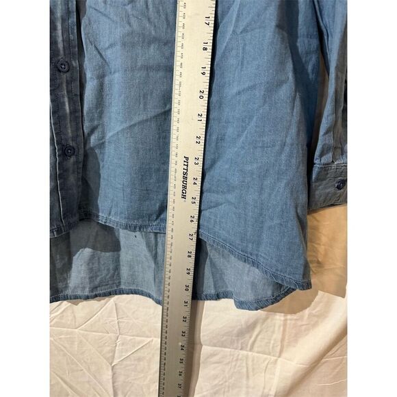 Jessica London Women's Size 20 W Blue Denim Button-Up Shirt Western Minimilist - Picture 6 of 9